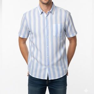 Men’s Striped Casual Button Down Shirt